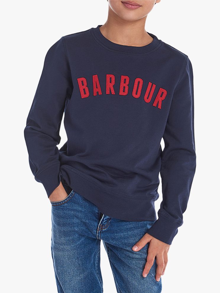 Barbour Boys' Prep Logo Crew Neck Sweater, Navy