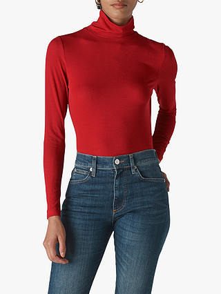 Whistles Essential Roll Neck Top, Red