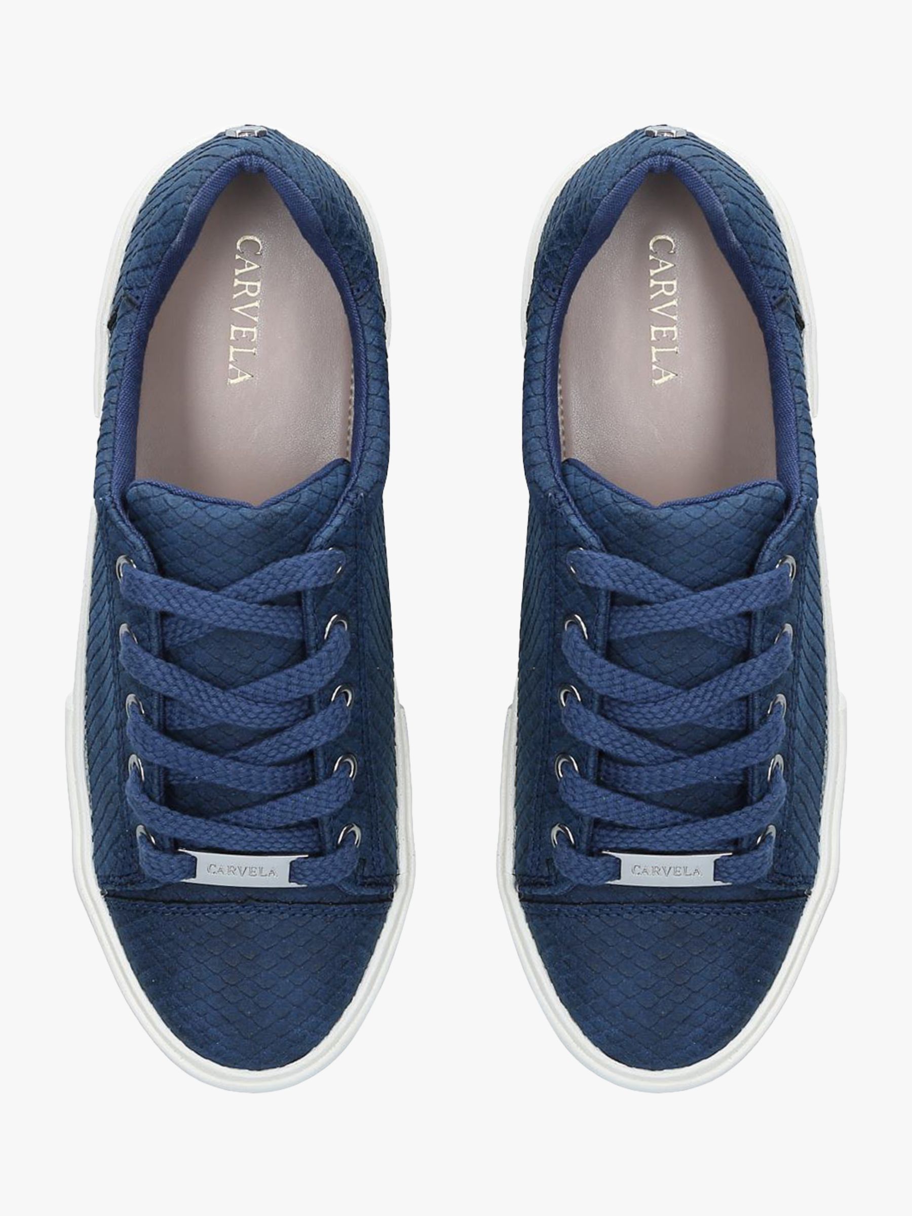 Carvela Light Lace Up Trainers, Navy at John Lewis & Partners