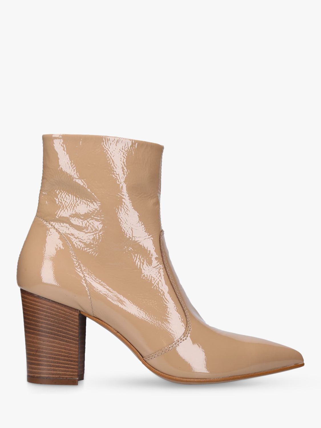 Carvela Sculpture Leather Pointed Toe Ankle Boots