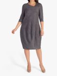 chesca Wavy Line Stripe Jersey Dress, Grey