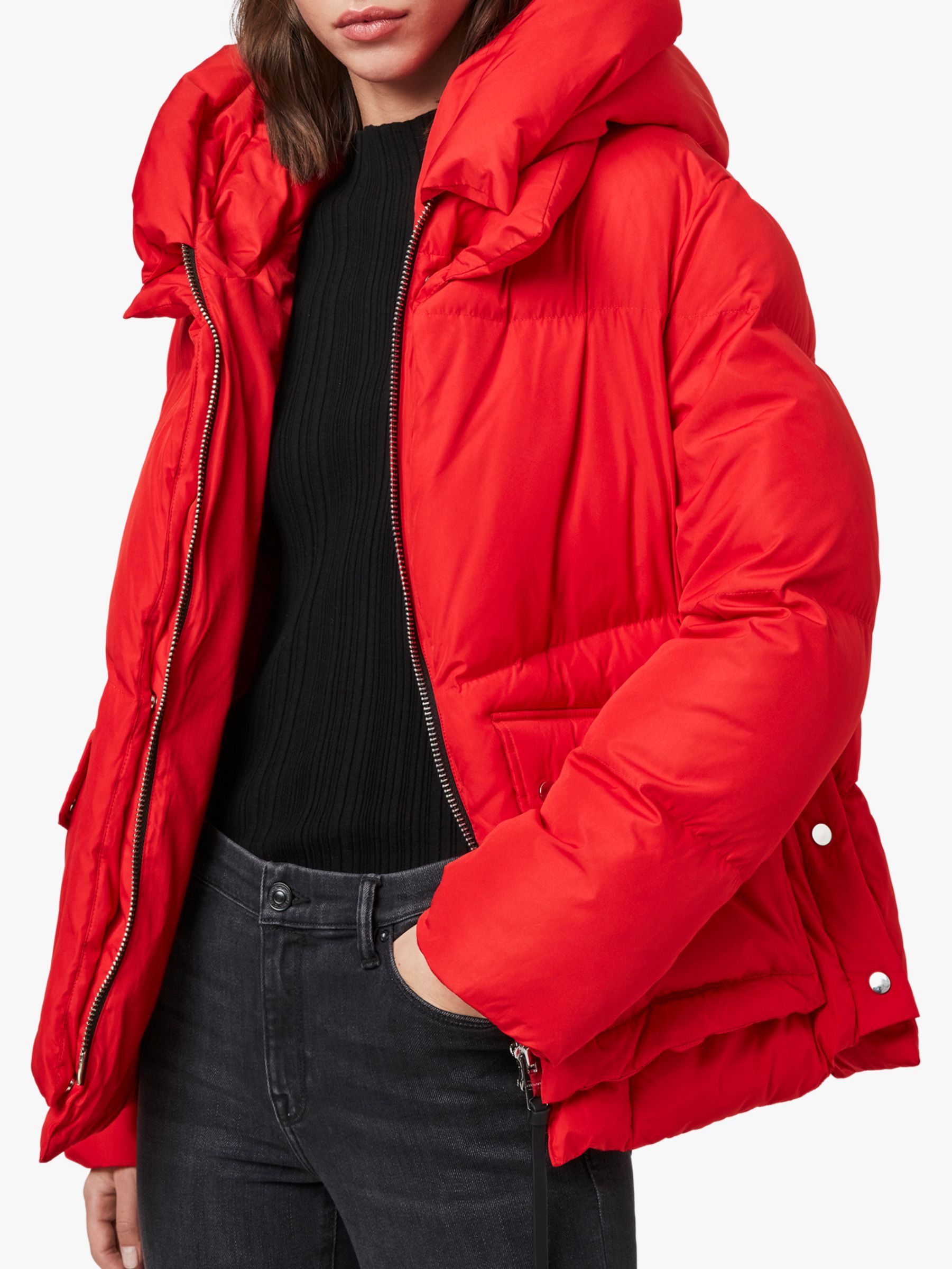 AllSaints Estee Puffer Jacket, Red