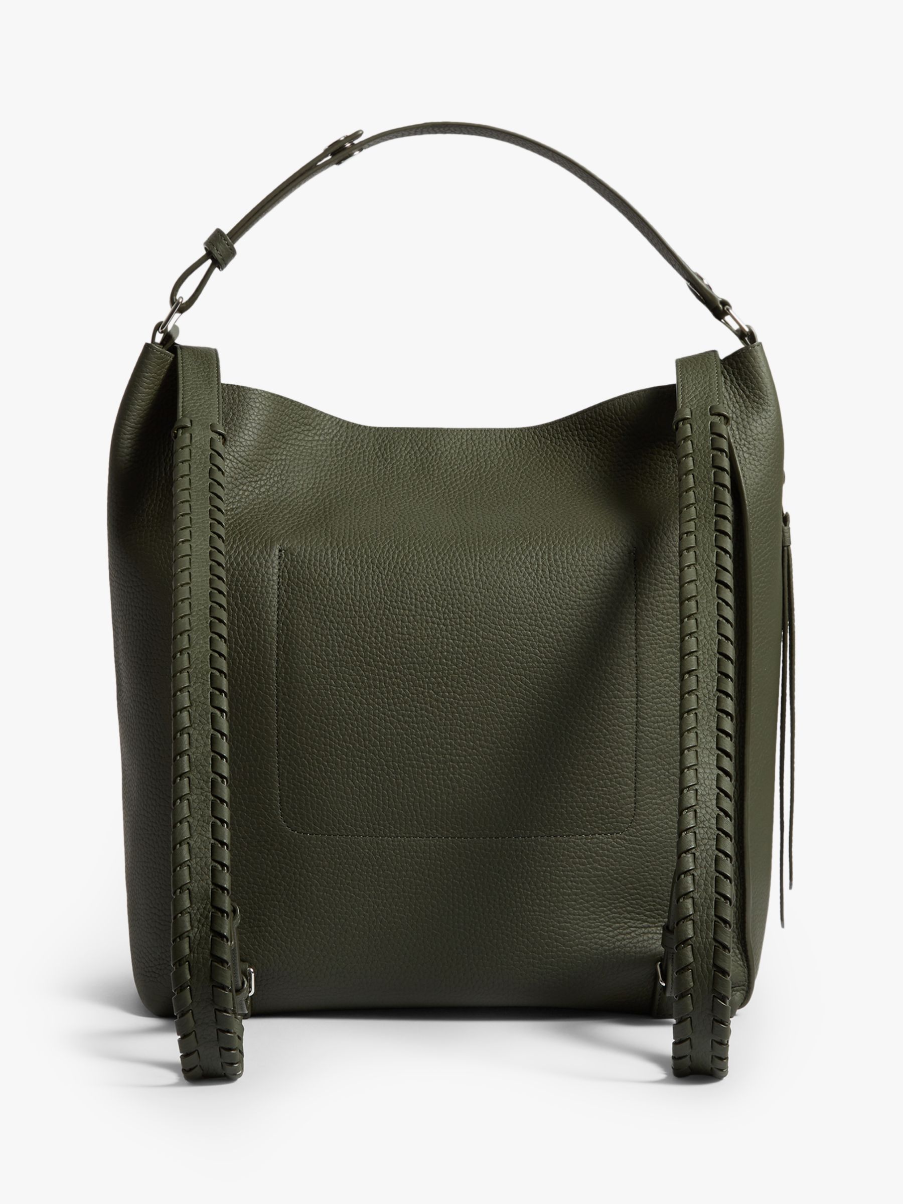 AllSaints Kita Leather Backpack, Khaki Green