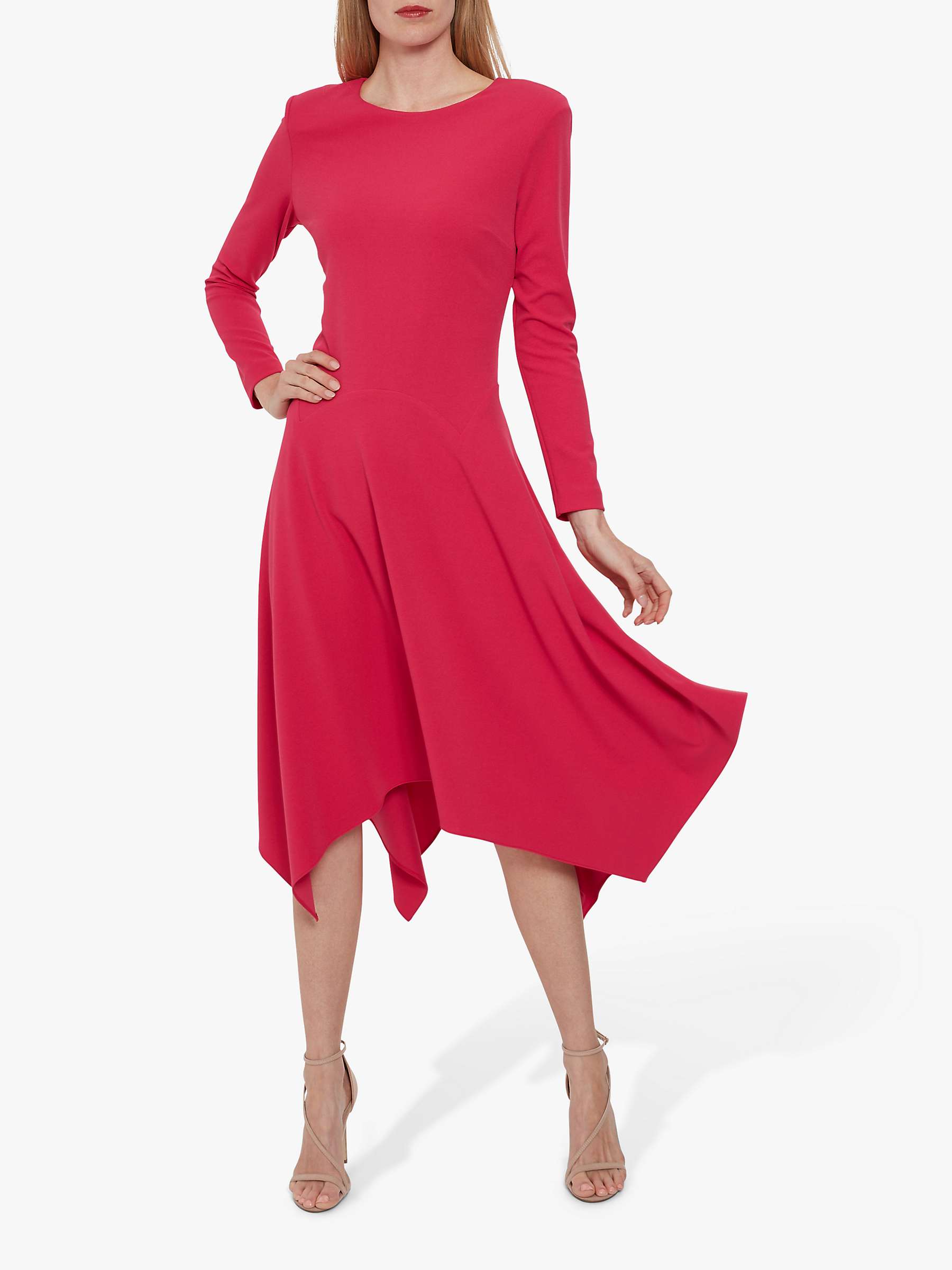 Buy Gina Bacconi Lulana Soft Crepe Hanky Hem Dress Online at johnlewis.com