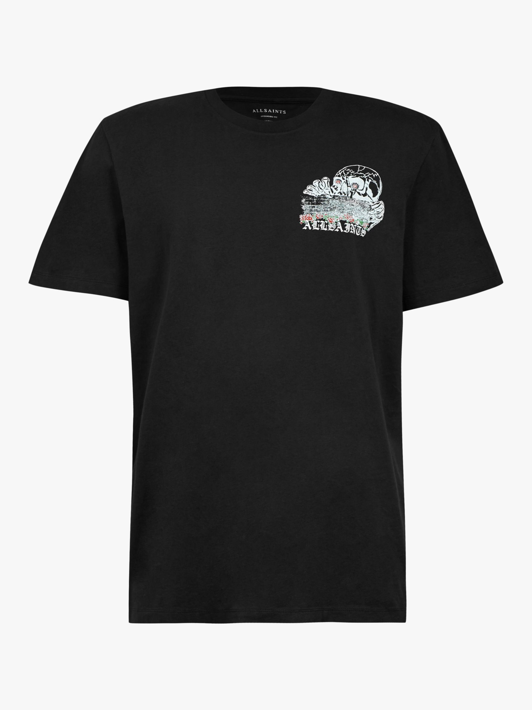 AllSaints Stopper Short Sleeve Graphic T-Shirt, Jet Black