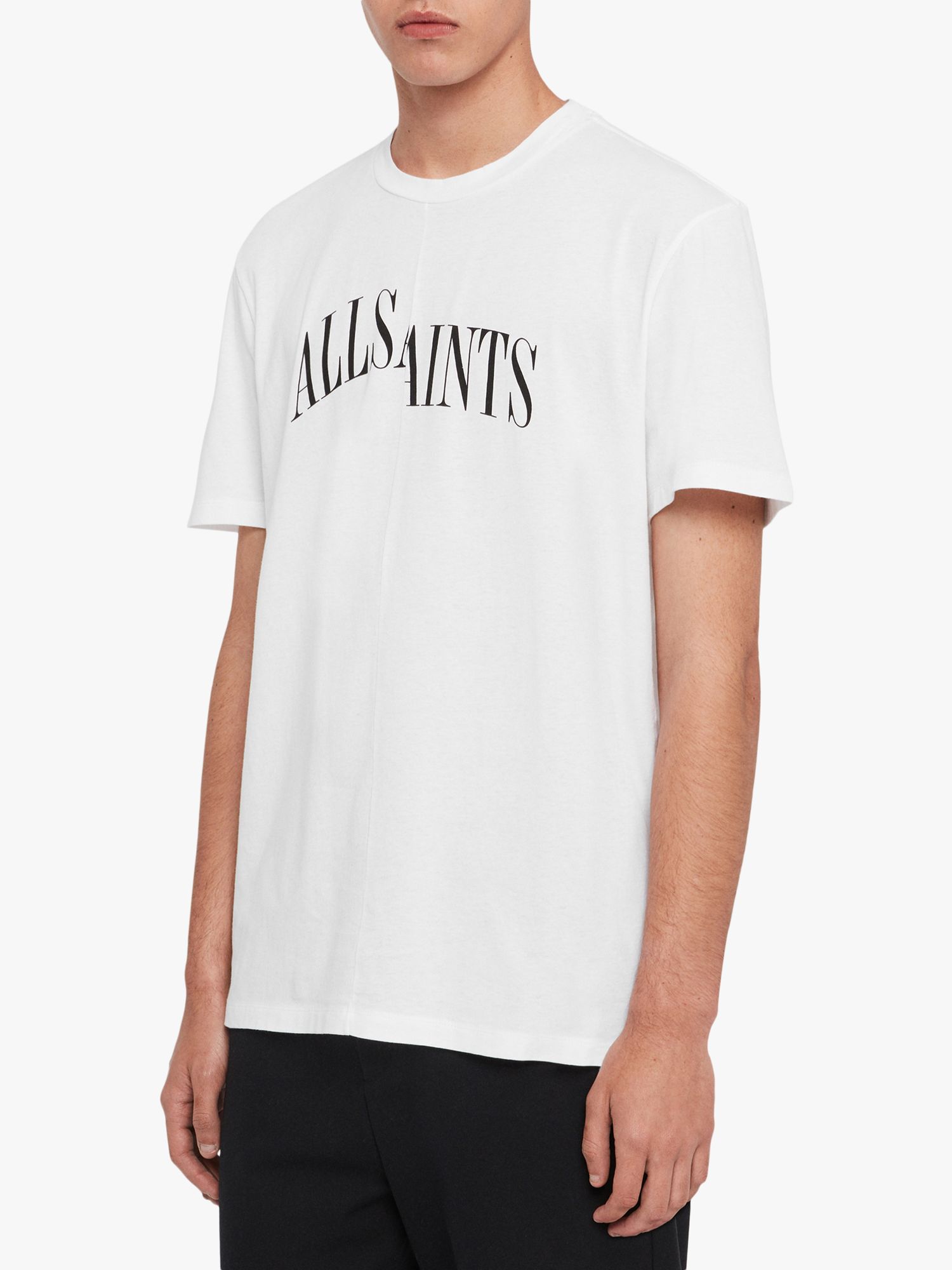 AllSaints Dropout Graphic Logo T-Shirt, Optic White at John Lewis ...