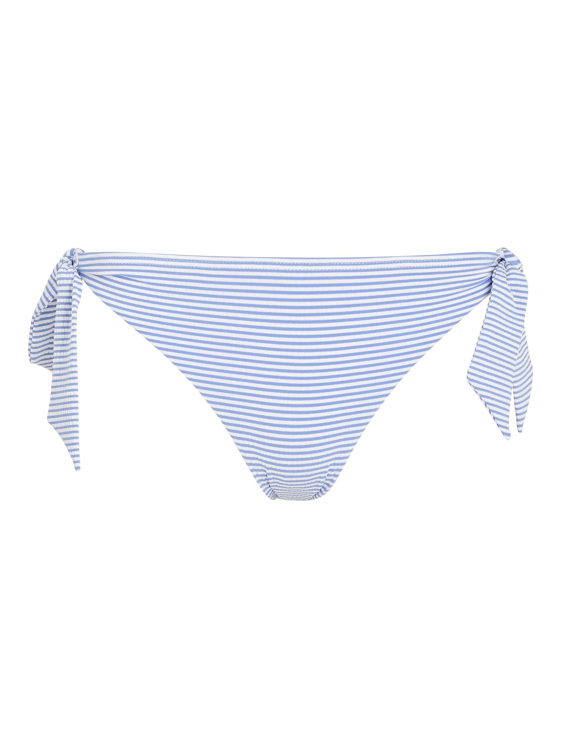 Buy John Lewis St Tropez Seersucker Stripe Bunny Tie Side Bikini Briefs, Blue Online at johnlewis.com