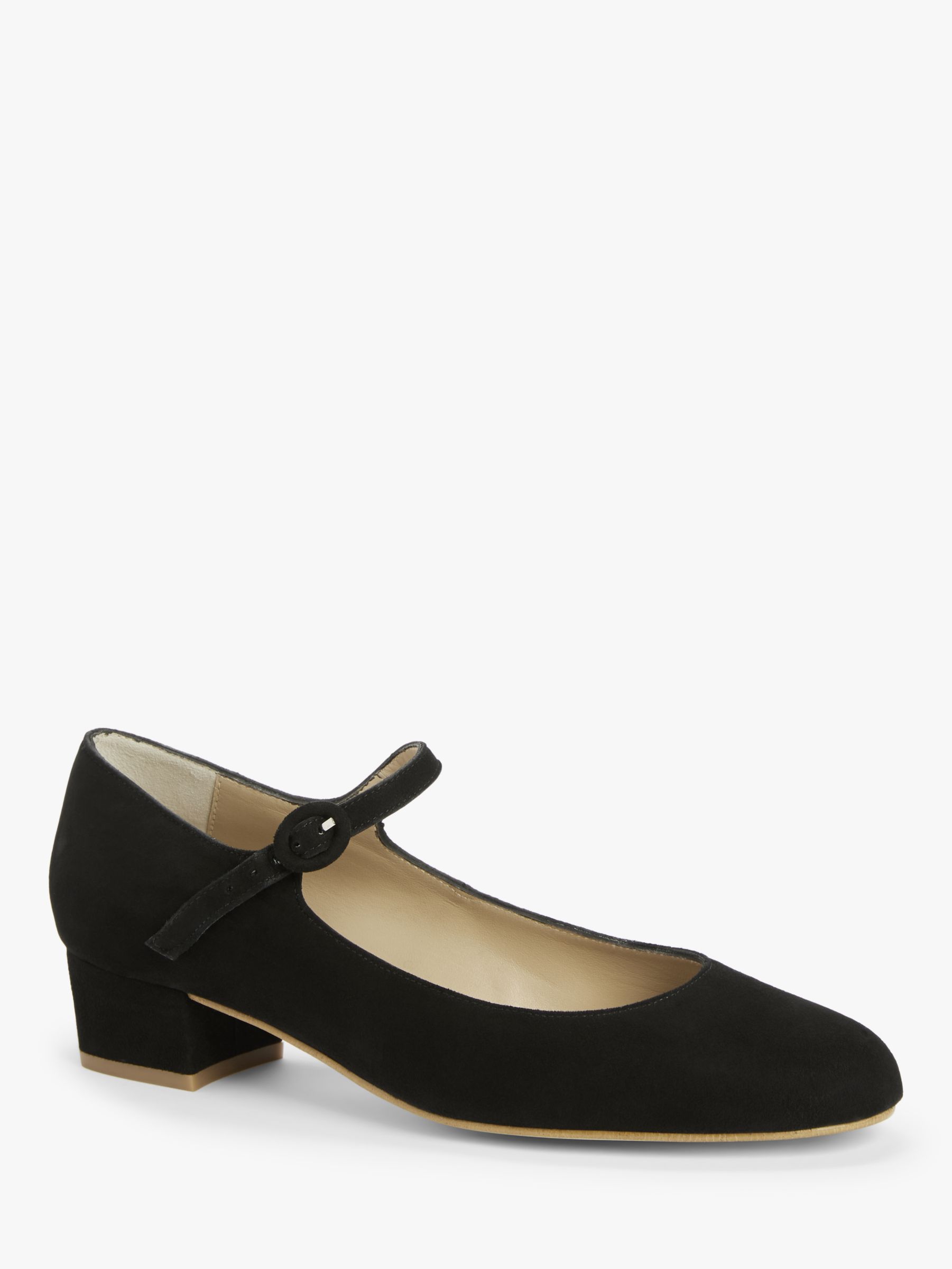 John Lewis Anastasia Mary Jane Court Shoes, Black Suede