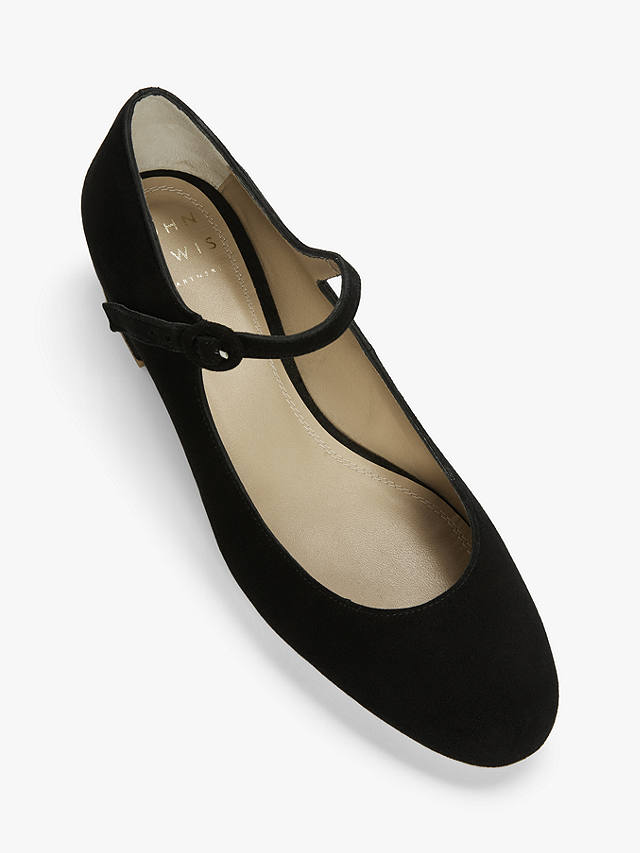 John Lewis Adora Suede Mary Jane Court Shoes, Black