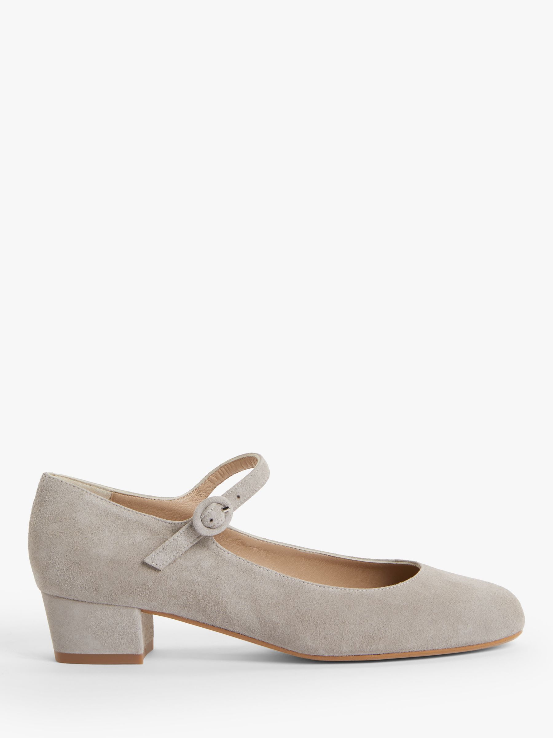 John Lewis & Partners Adora Suede Mary Jane Court Shoes, Grey