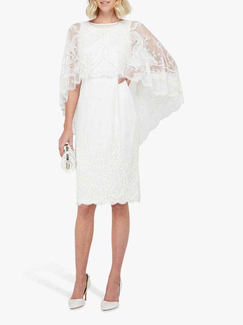 Monsoon Dora Embellished Midi Wedding Dress, Ivory at John Lewis & Partners