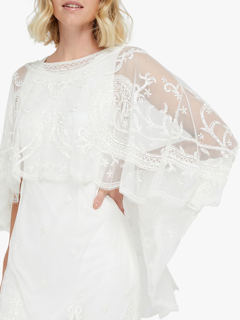 Monsoon Dora Embellished Midi Wedding Dress, Ivory at John Lewis & Partners