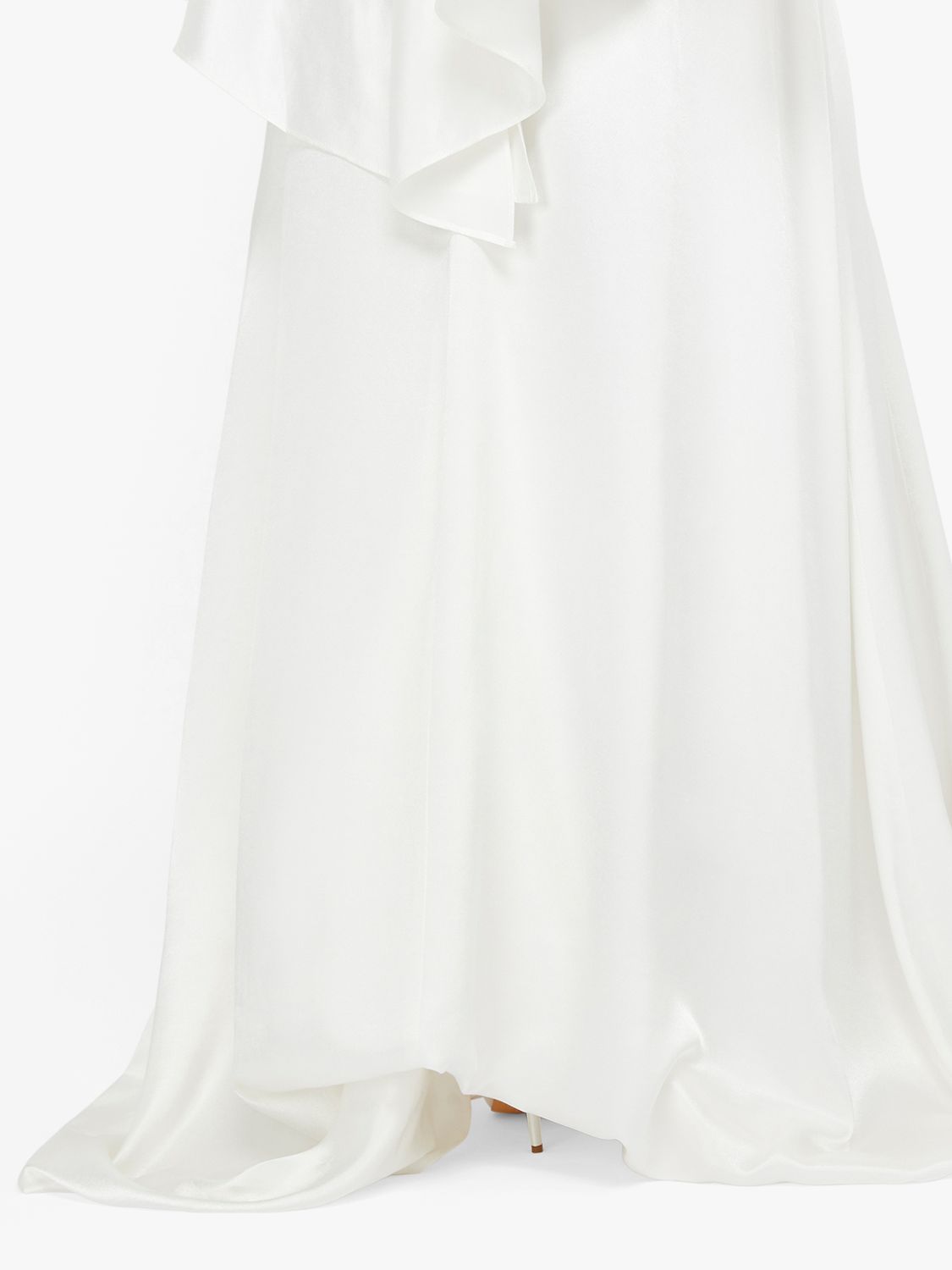 Monsoon Vera Bridal Satin Cape Maxi Dress, Ivory