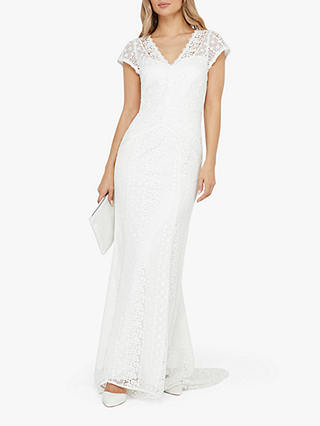 Monsoon Nellie Lace Maxi Wedding Dress, Ivory