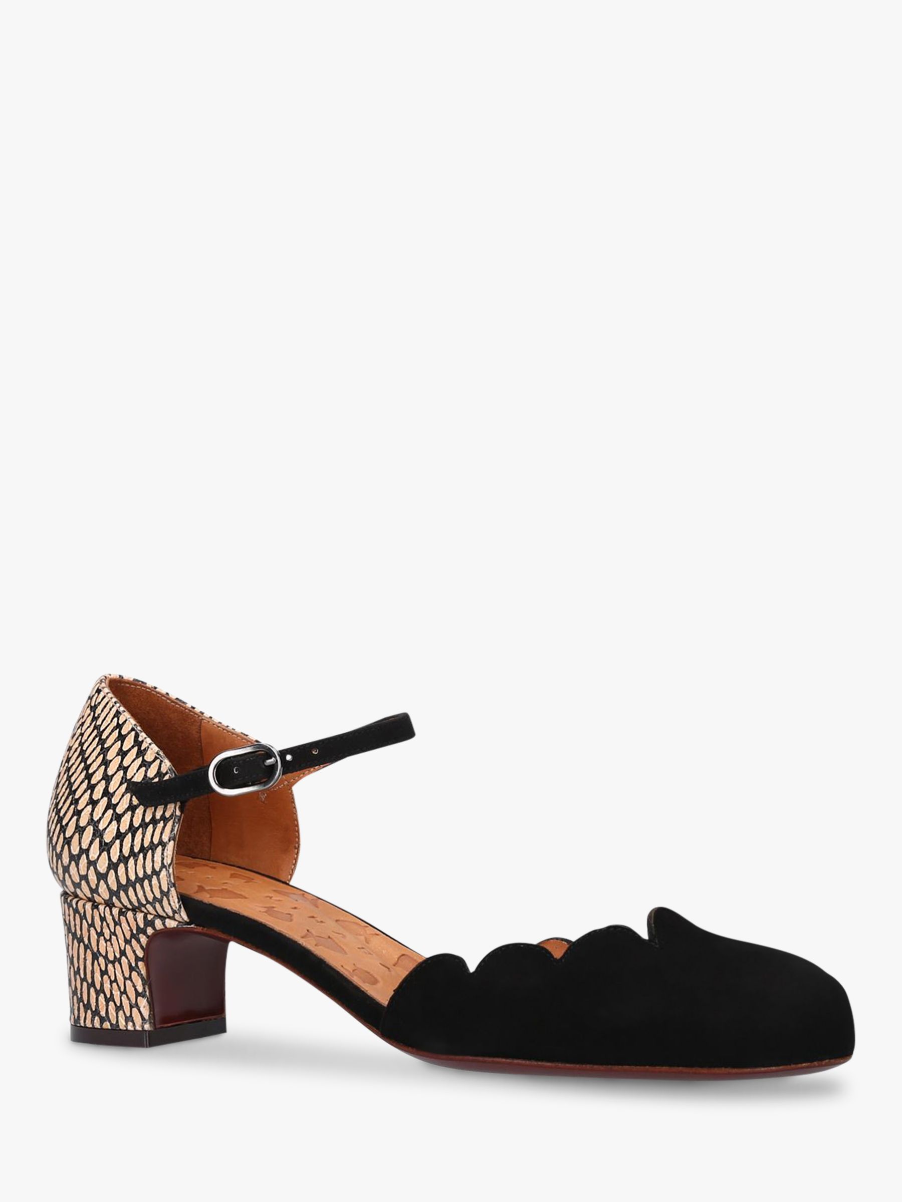 Chie Mihara Uma Two Part Block Heel Court Shoes