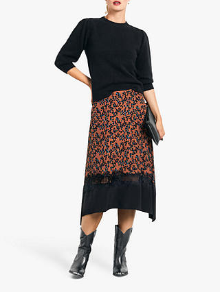 HUSH Lace Midi Skirt, Abstract Skin Print