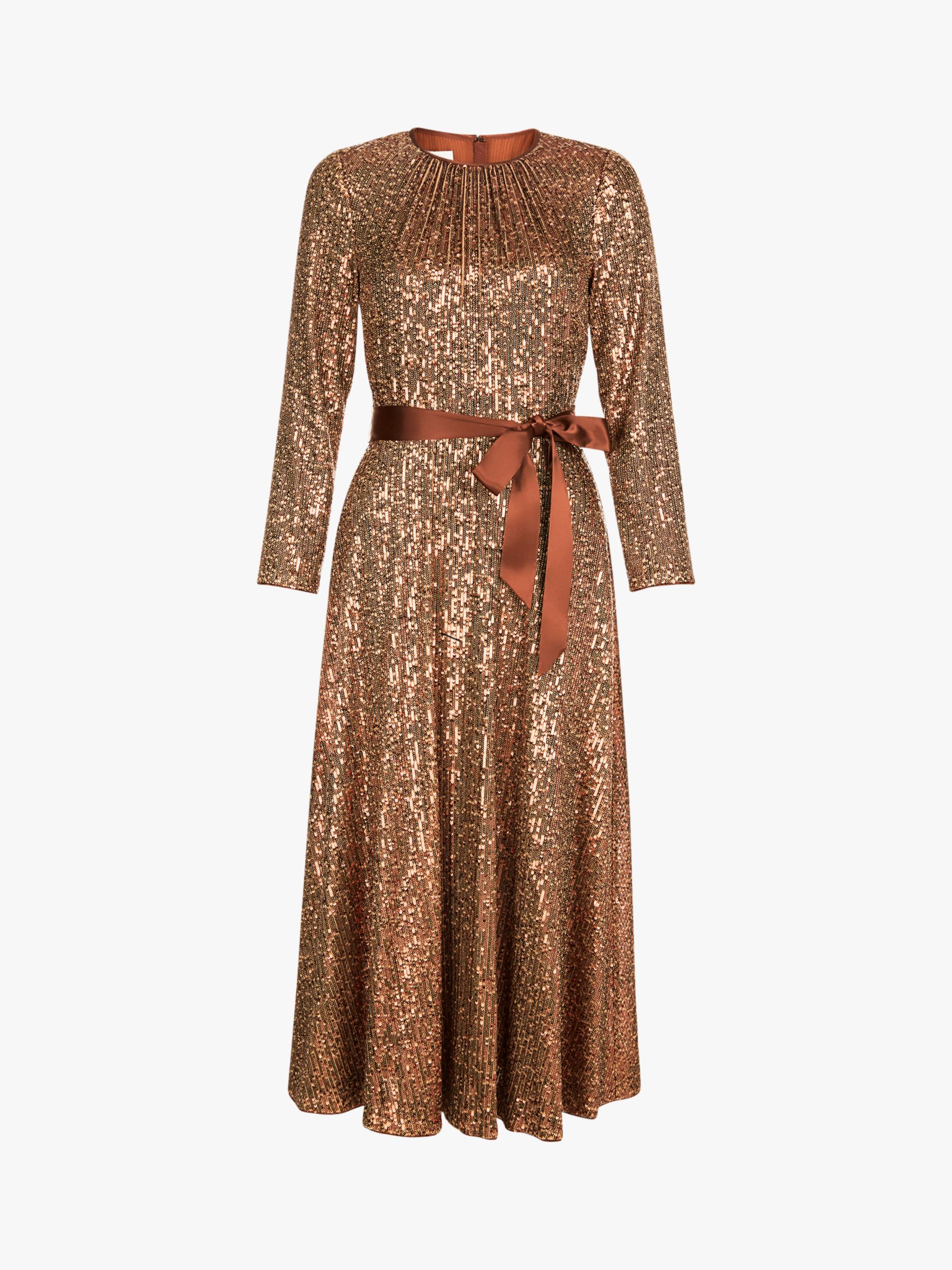 Hobbs Salma Dress, Copper at John Lewis & Partners