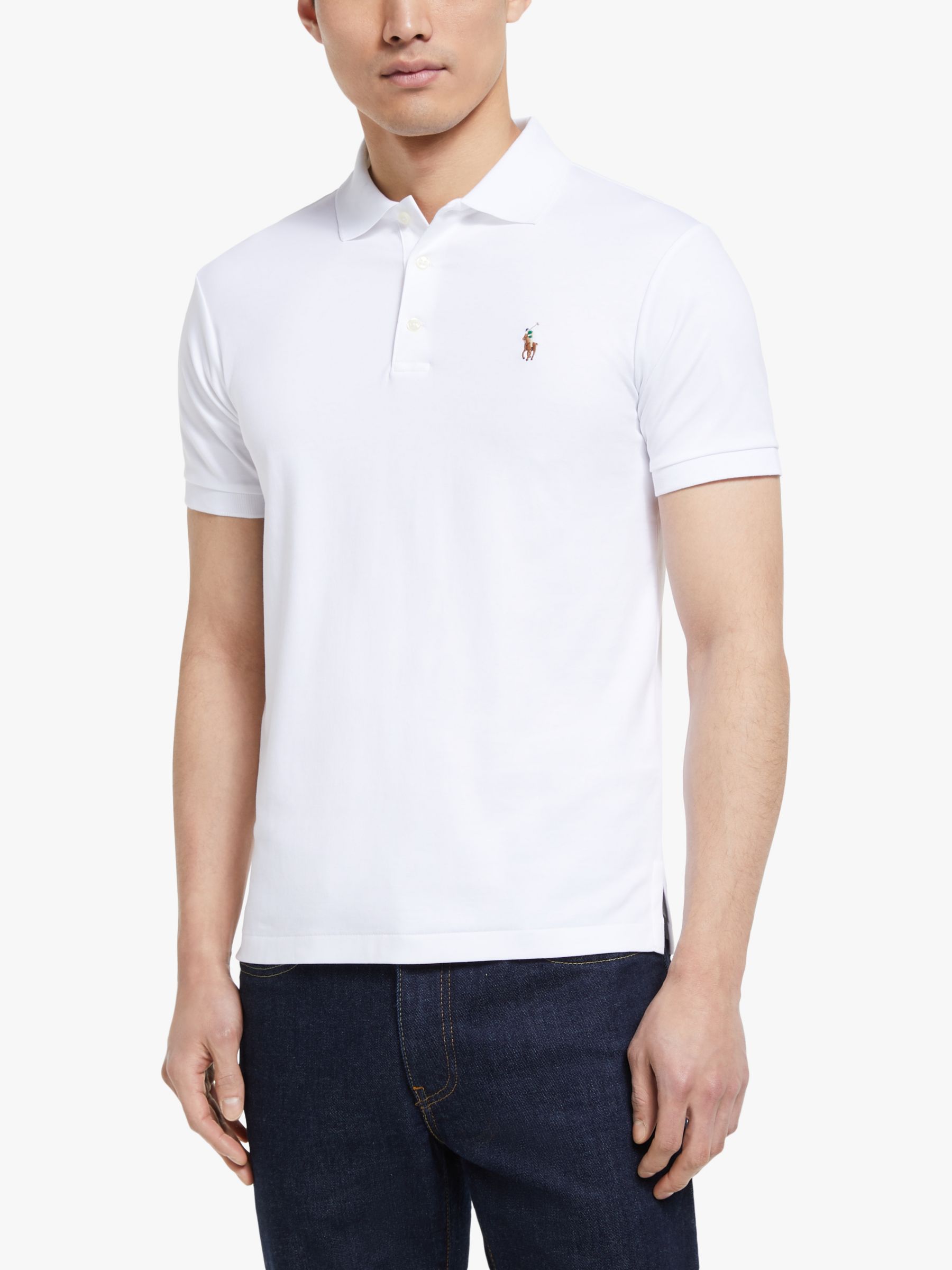 Polo Ralph Lauren Slim Fit Soft Touch Polo Shirt, White at John Lewis &  Partners