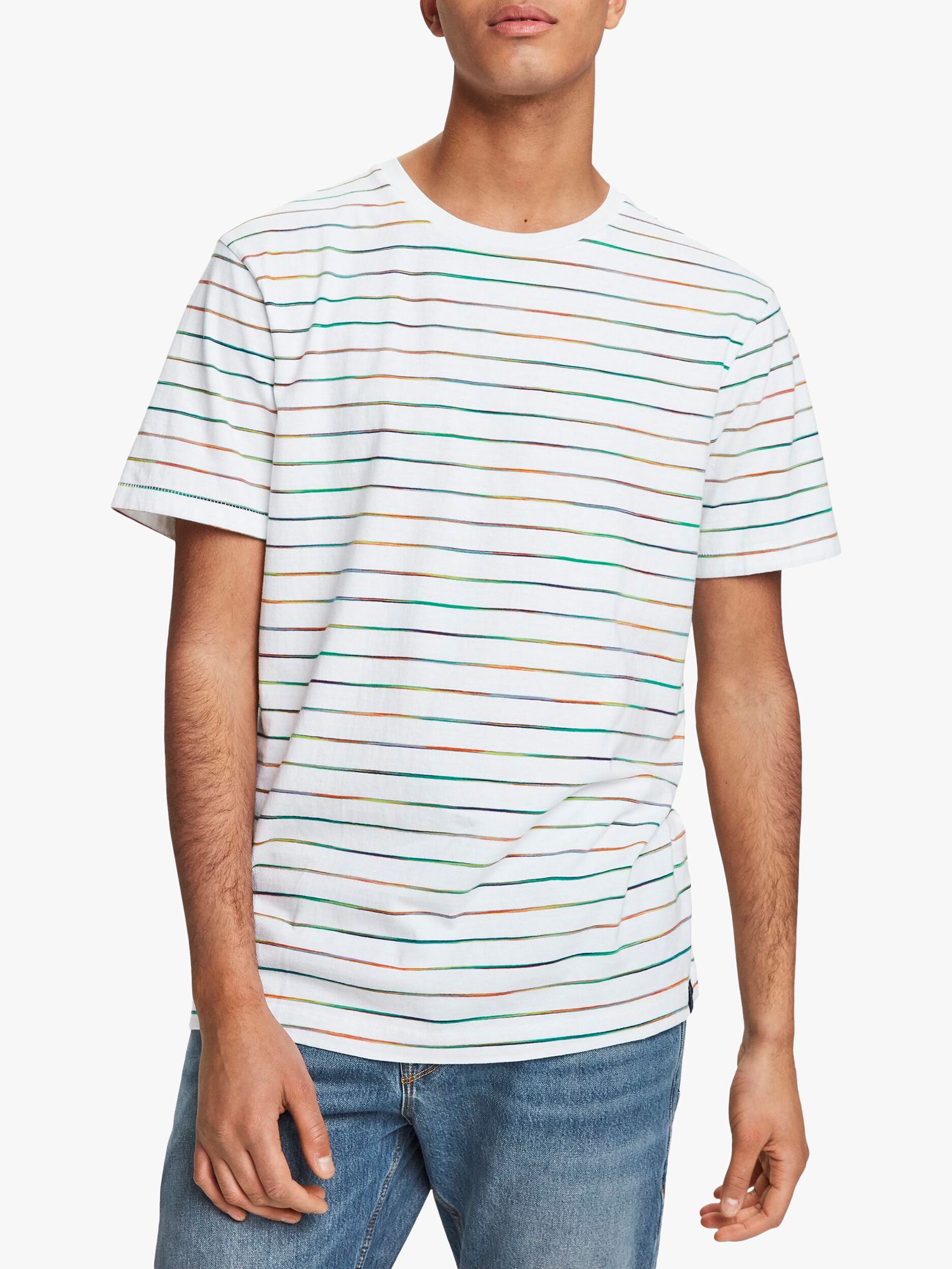 Scotch & Soda Stripe T-Shirt, White/Multi
