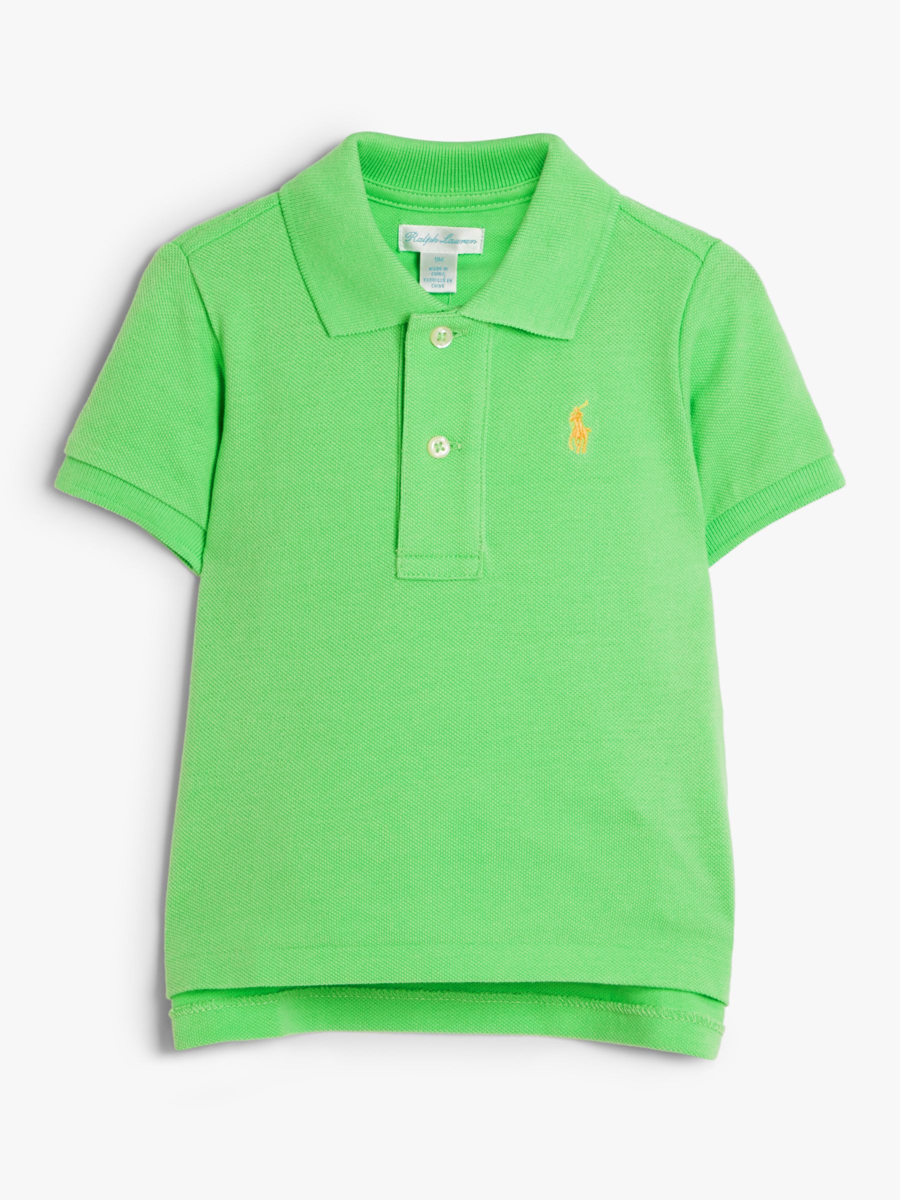 Polo Ralph Lauren Baby Mesh Polo Shirt, Green at John Lewis & Partners