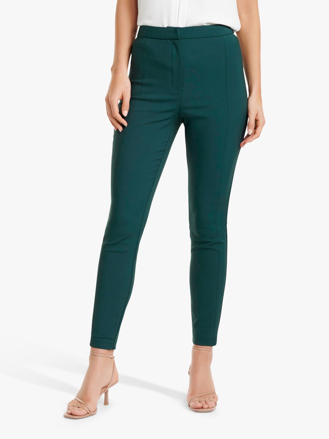 Forever New Leah Skinny Trousers, Deep Green