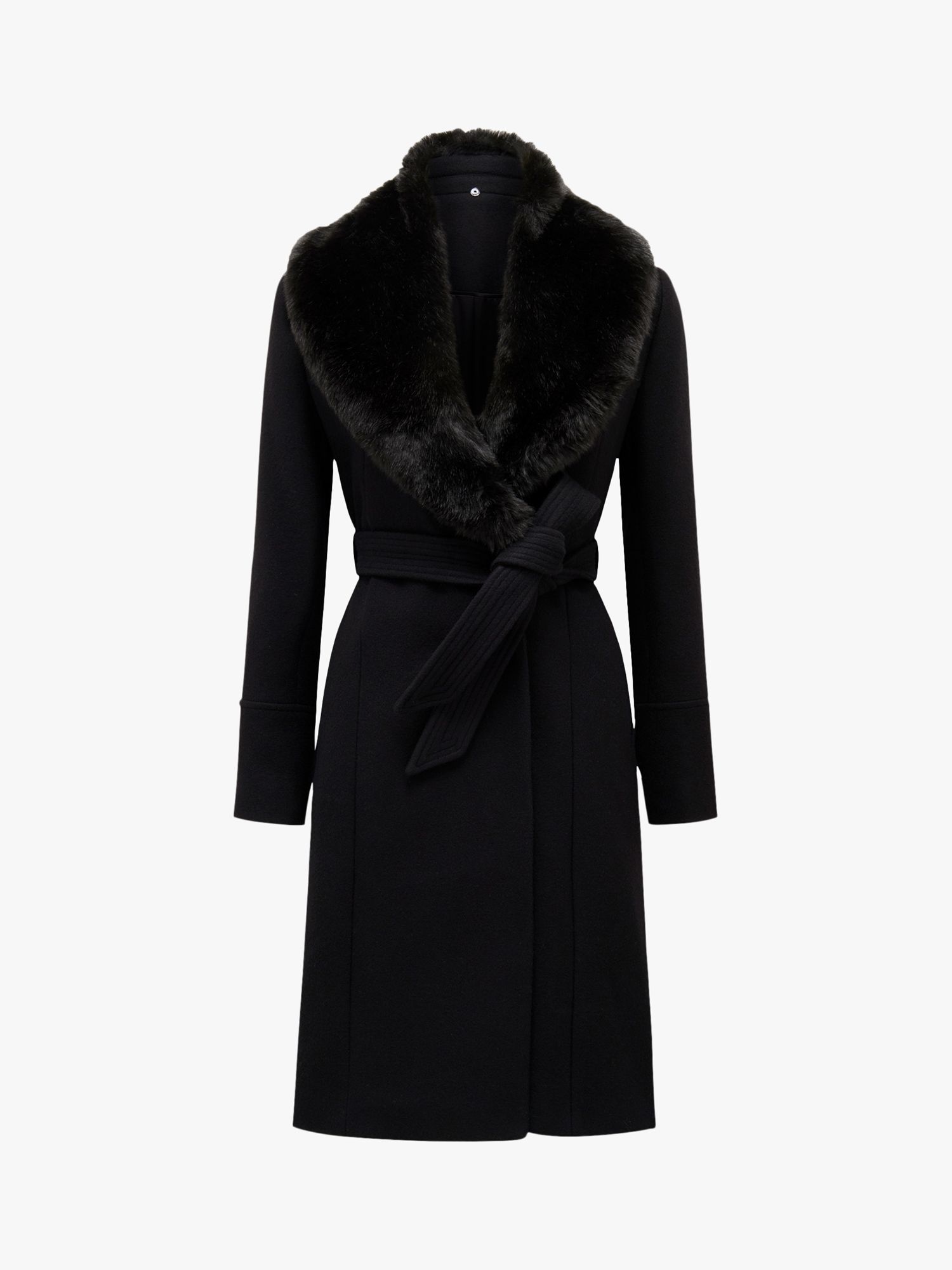 Forever New Eve Maxi Coat, Black at John Lewis & Partners