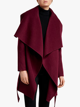 Forever New Opal Wool Wrap Coat, Wineberry