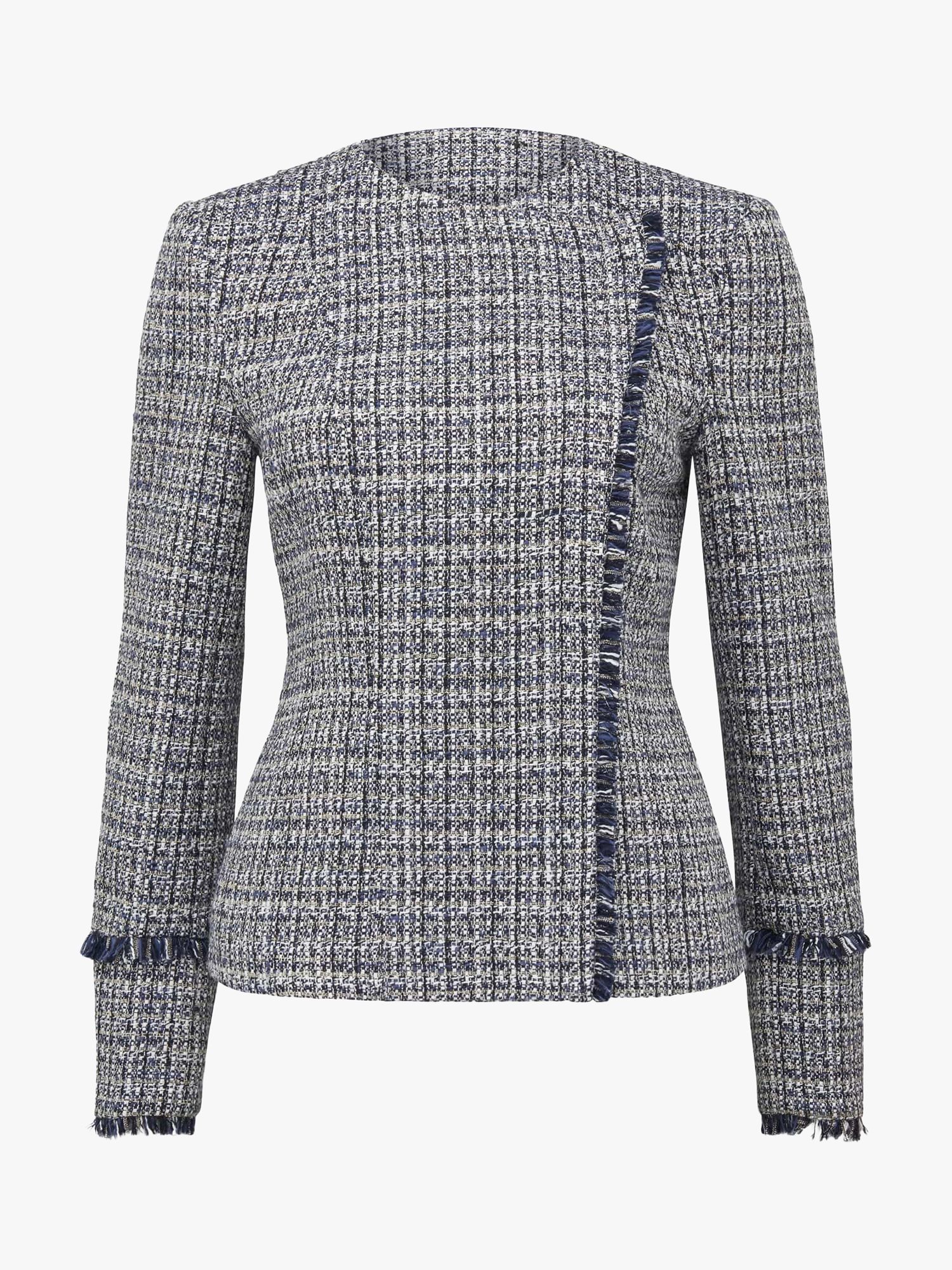 Forever New Gemma Boucle Biker Jacket, Light Blue