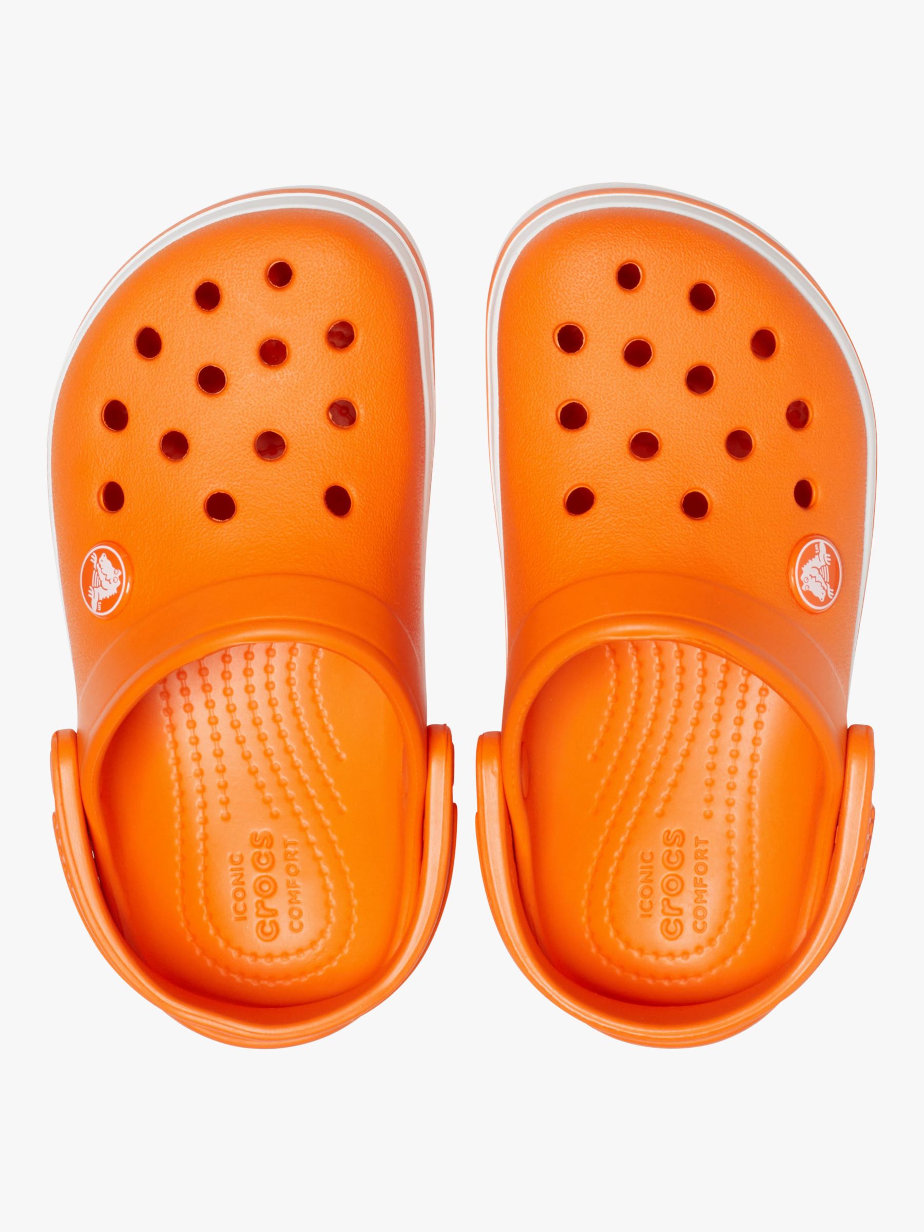 Crocs Children's Crocband Clogs, Orange at John Lewis & Partners