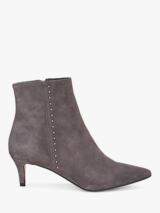 Mint Velvet Jodie Leather Kitten Heel Ankle Boots, Dark Grey