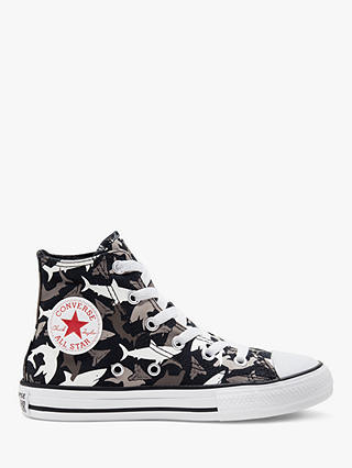 Converse Children's Chuck Taylor All Star Shark Bite High Top Trainers, Black/University Red/White