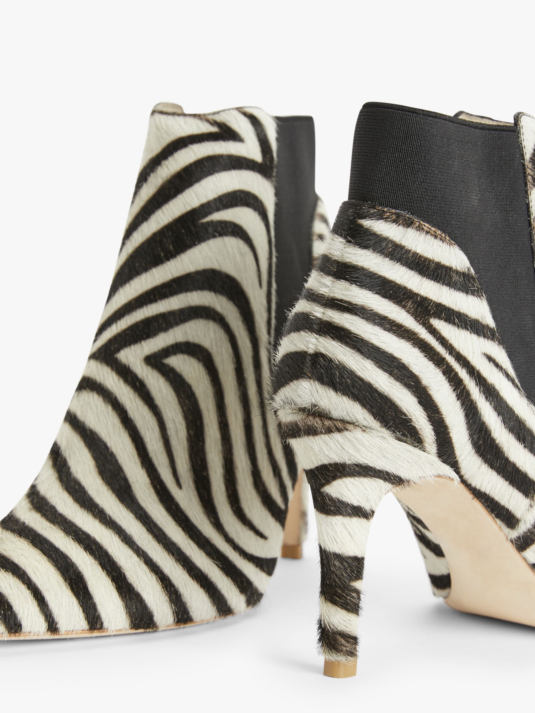 Boden Elsworth Pointed Toe Ankle Boots, Zebra Print