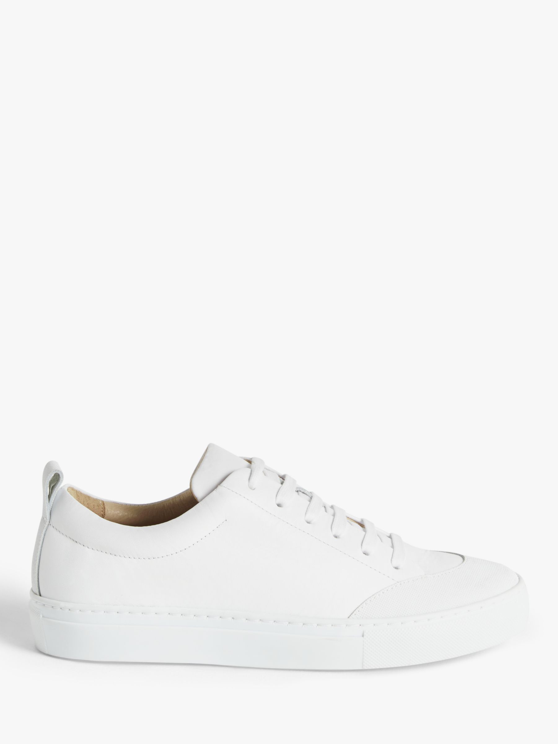 John Lewis & Partners Felicity Leather Trainers, White at John Lewis ...