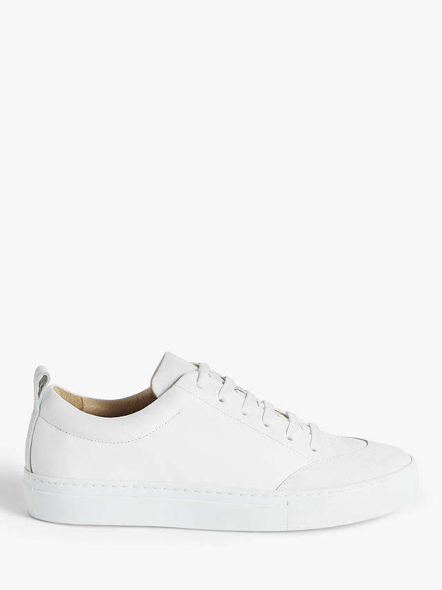 John Lewis & Partners Felicity Leather Trainers, White at John Lewis ...