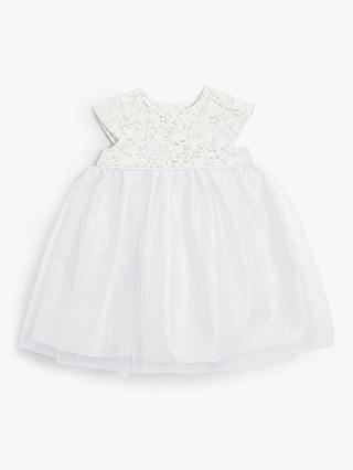 John Lewis & Partners Baby Jacquard Prom Dress, Silver