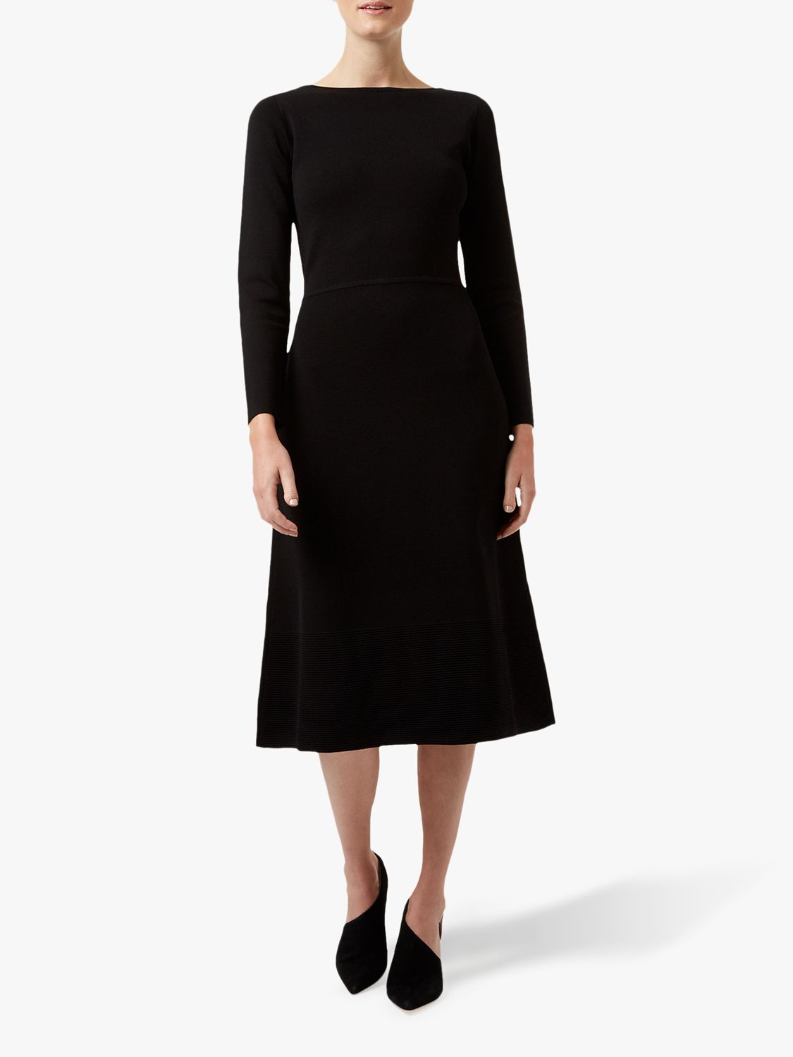 Hobbs Rebecca Knitted Dress, Black, 6