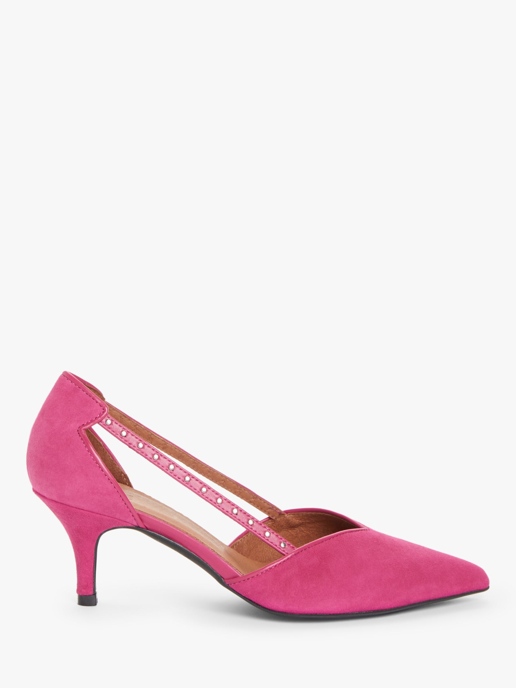 AND/OR Christia Suede Kitten Heel Court Shoes, Pink
