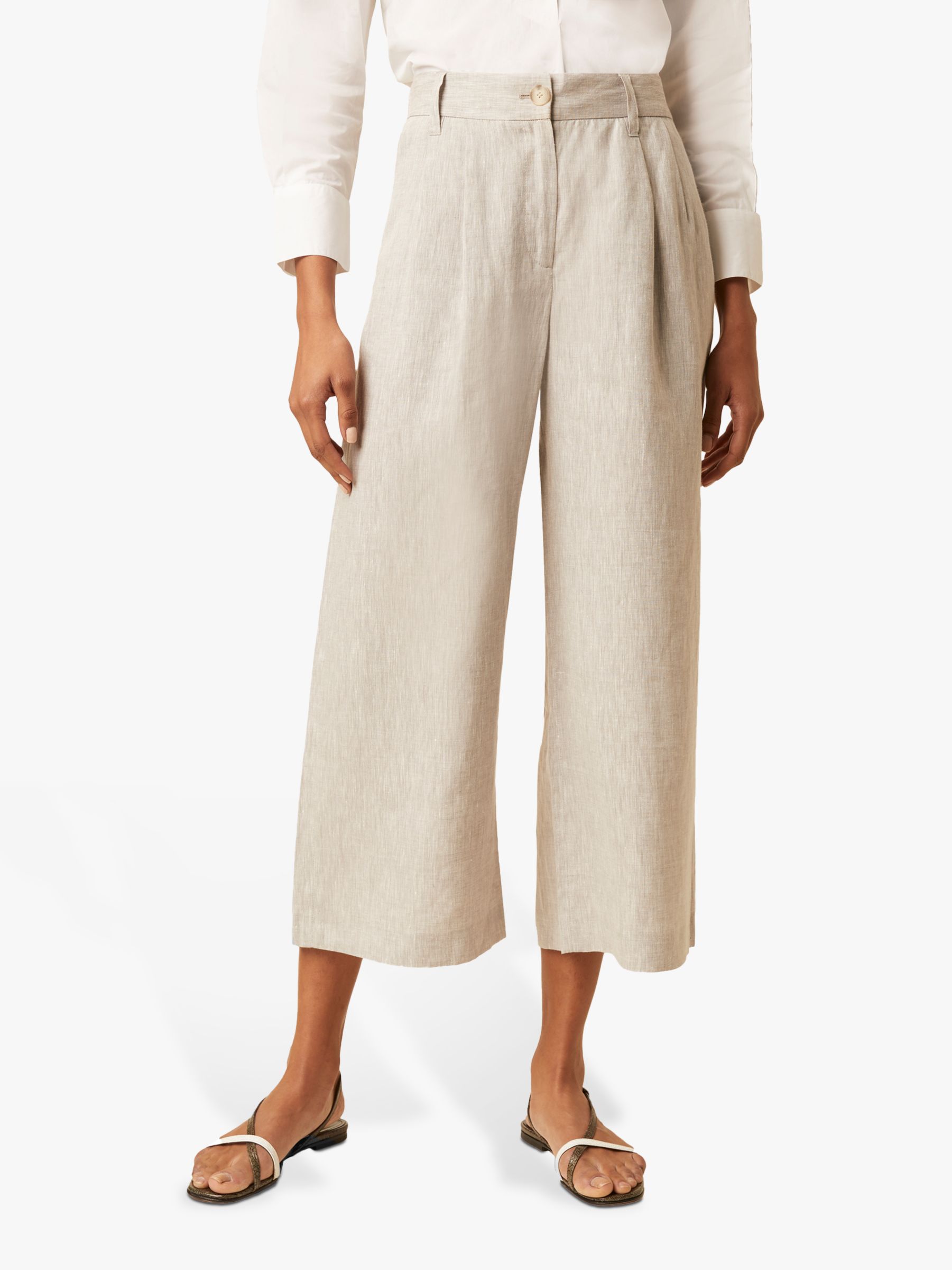 French Connection Wide Leg Culotte Trousers, Grey at John Lewis & Partners