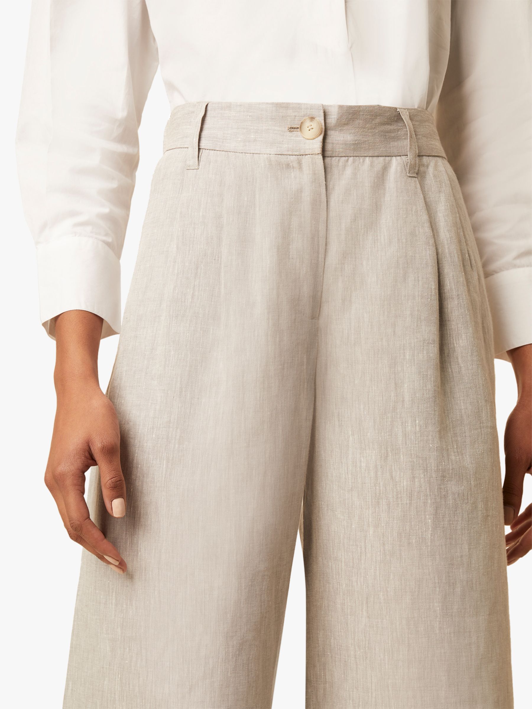 French Connection Wide Leg Culotte Trousers, Grey at John Lewis & Partners