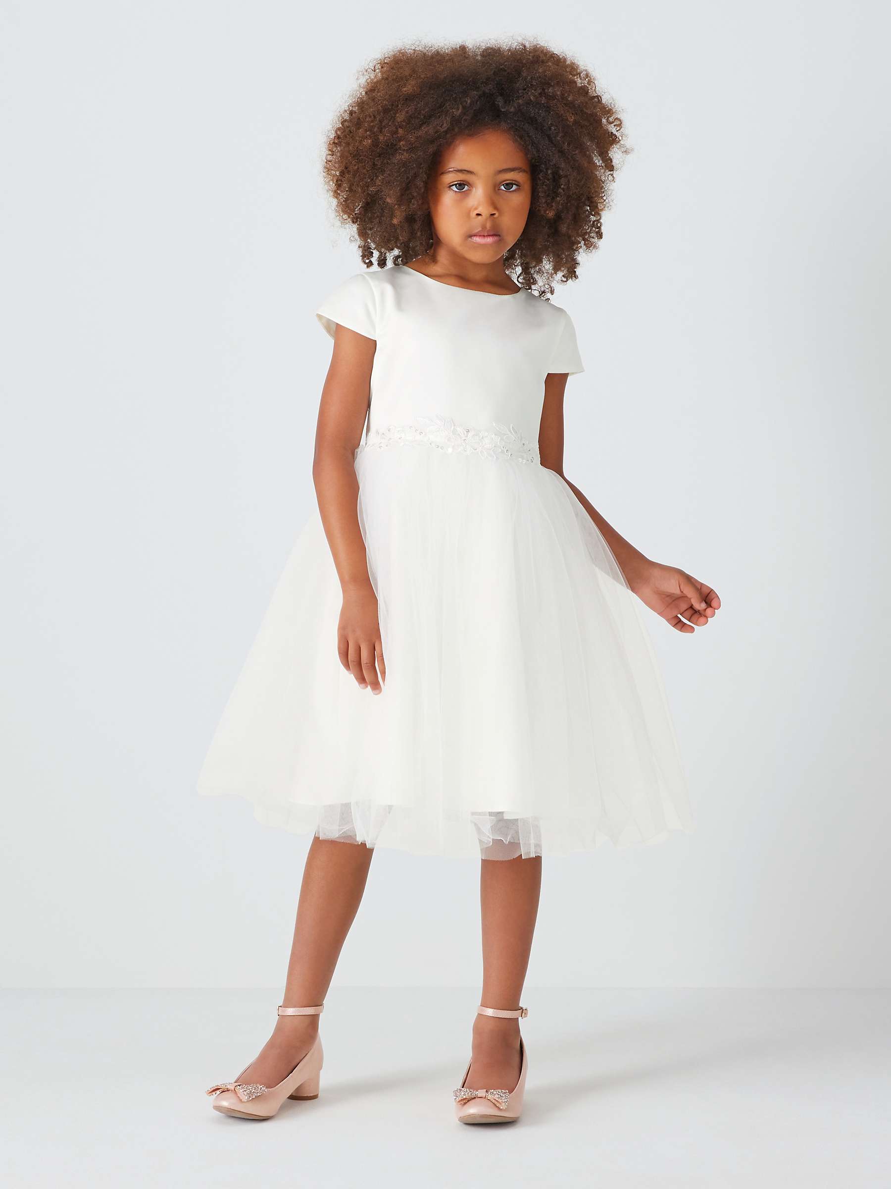 Buy John Lewis Kids' Sequin Belted Bridesmaid Dress, Ivory Online at johnlewis.com