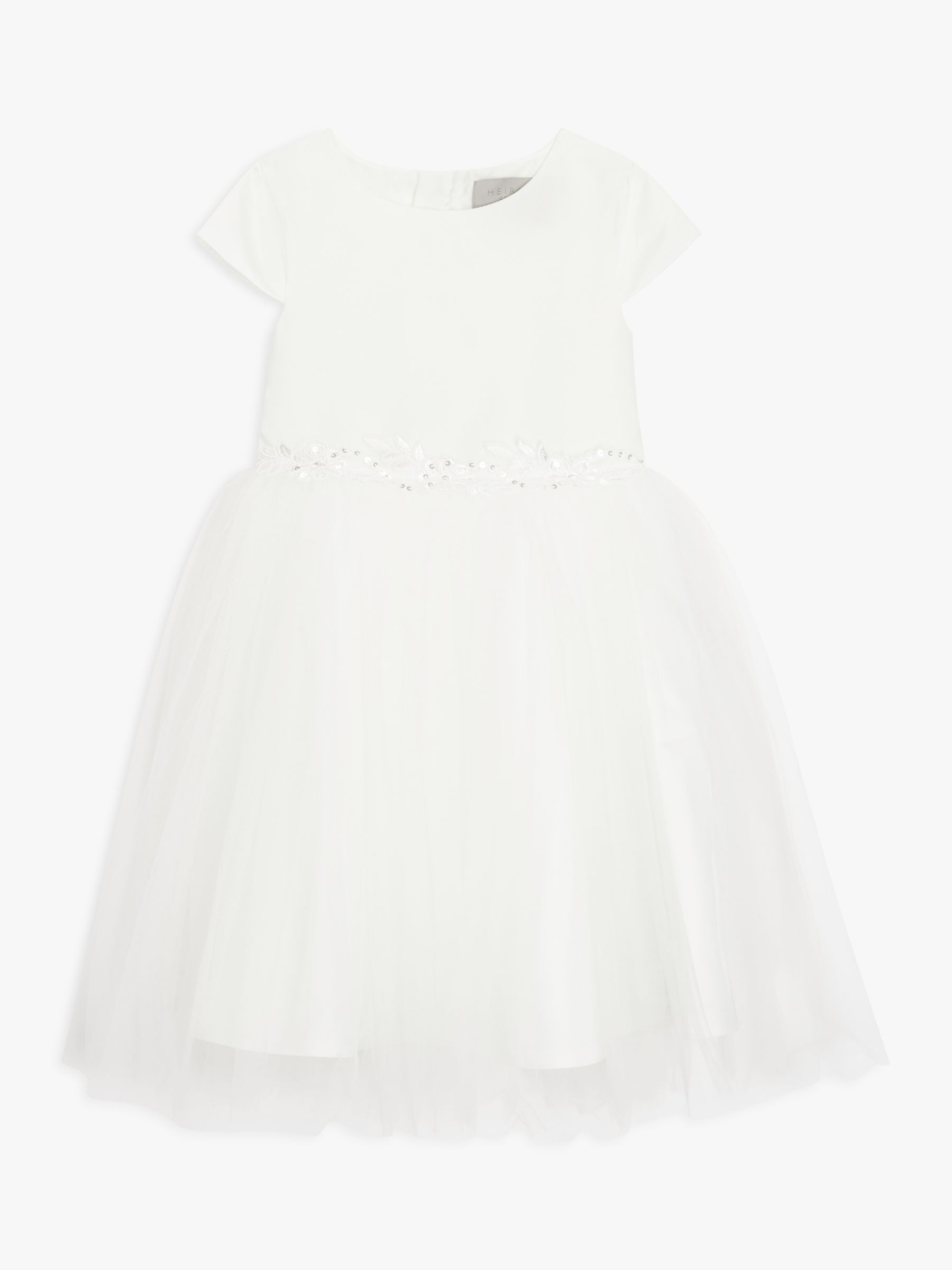John Lewis Heirloom Collection Kids' Sequin Belted Bridesmaid Dress, Ivory, 2 years