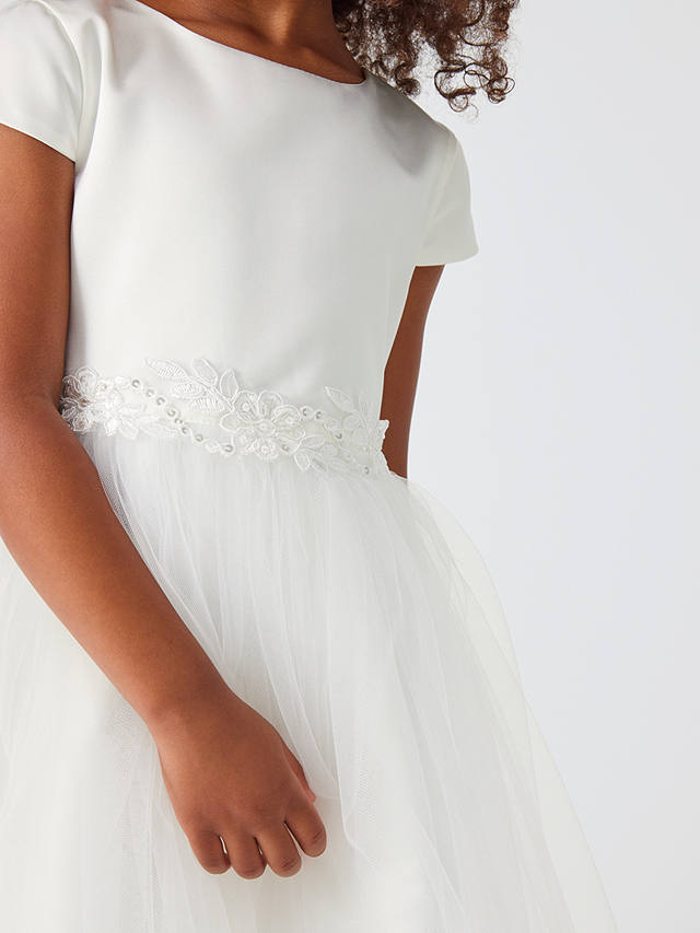 John Lewis Kids' Sequin Belted Bridesmaid Dress, Ivory