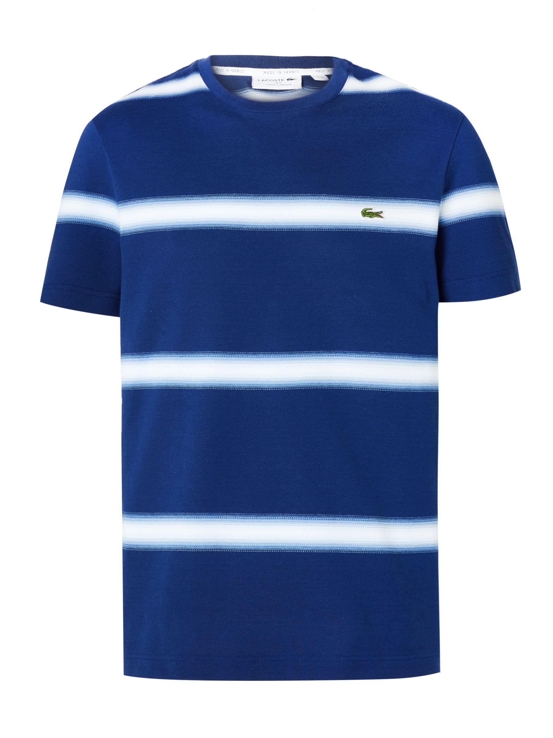 lacoste blue and white t shirt