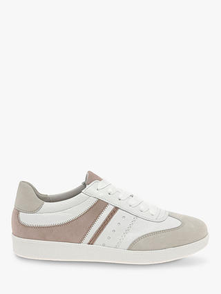 Gabor Tempo Leather Lace Up Trainers, Rosa/White