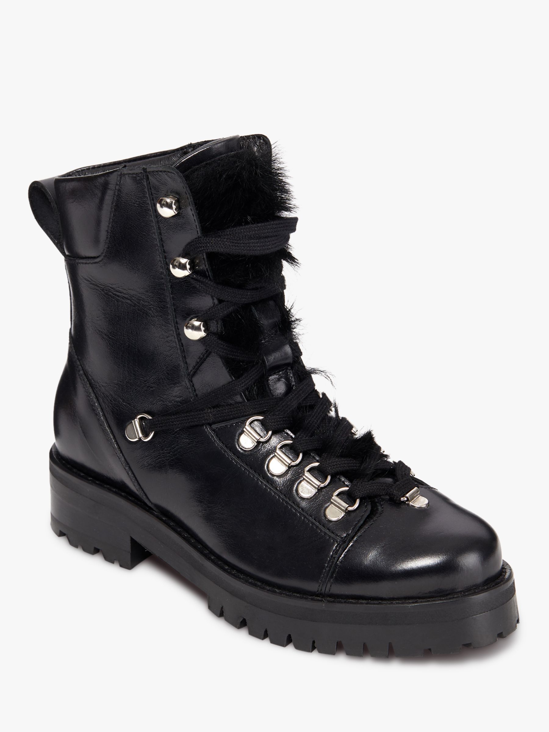 AllSaints Franka Leather Ankle Boots, Black at John Lewis & Partners