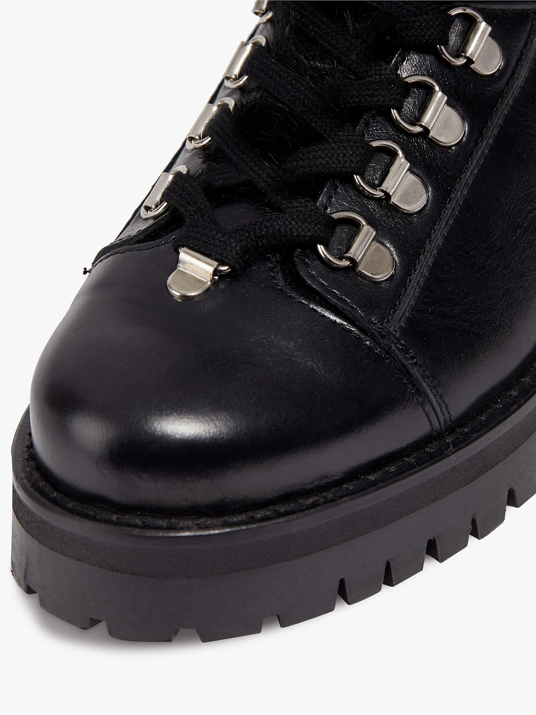 AllSaints Franka Leather Ankle Boots, Black at John Lewis & Partners