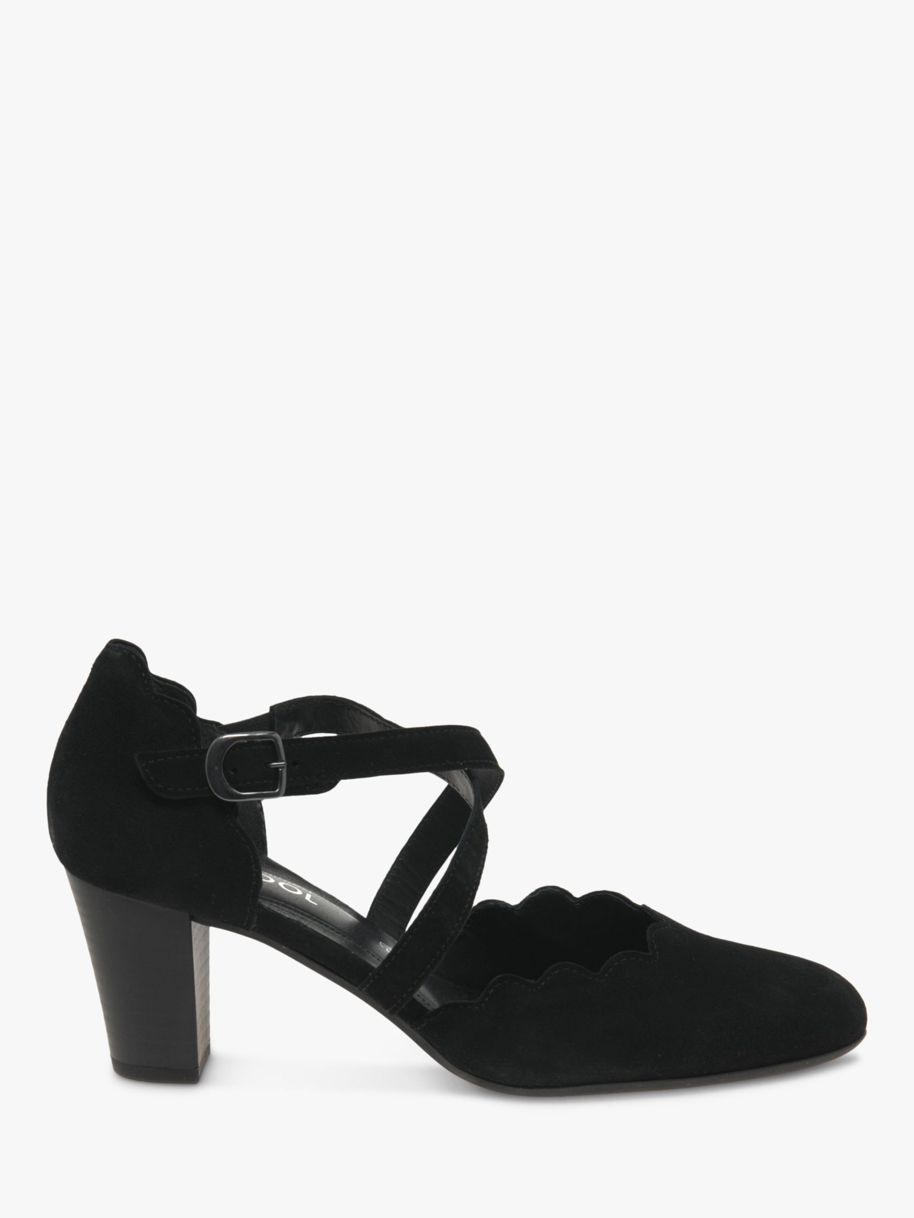 gabor black court shoes