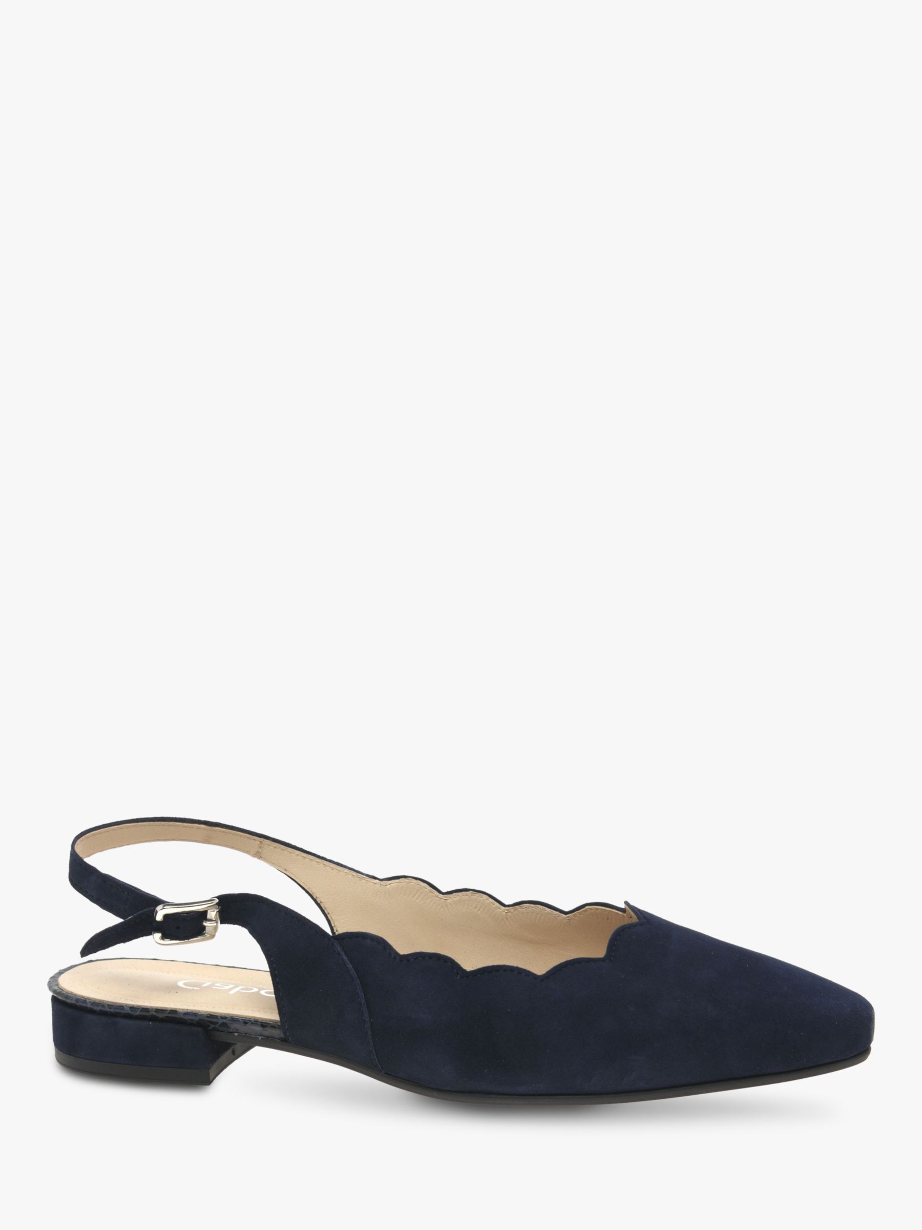 Gabor Maple Suede Wide Fit Court Shoes, Navy