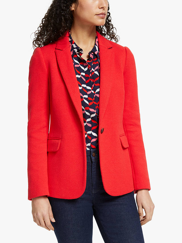 Boden Hall Jersey Blazer Jacket, Post Box Red at John Lewis & Partners