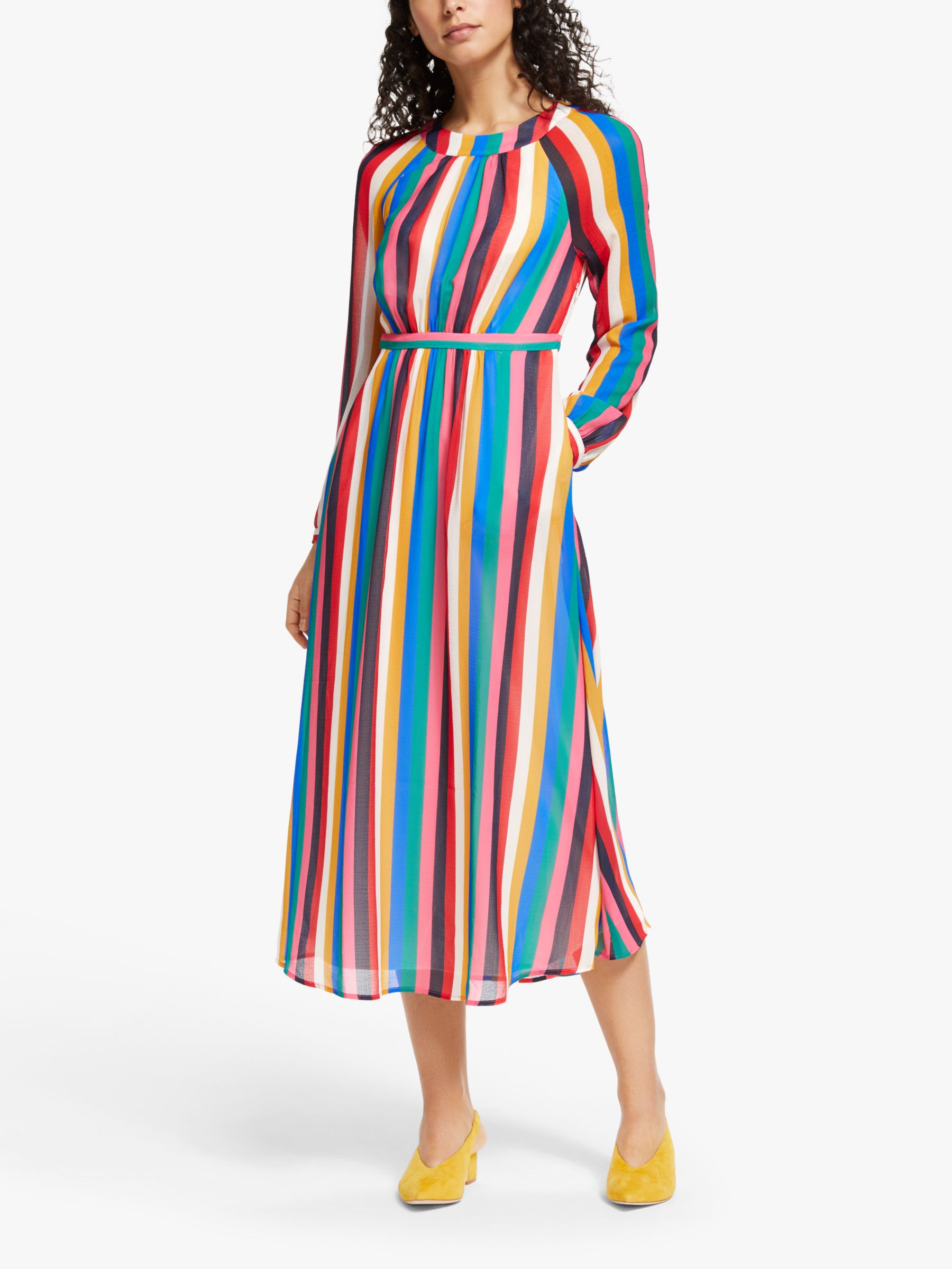 Boden Erica Rainbow Midi Dress, Multi at John Lewis & Partners